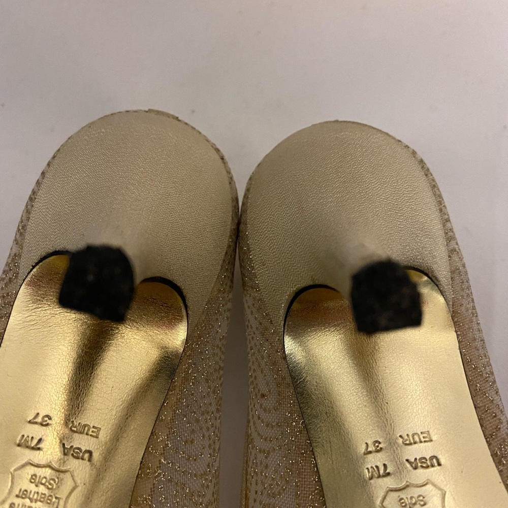 NINA GOLD GLITTER HEELS - Picture 5 of 9